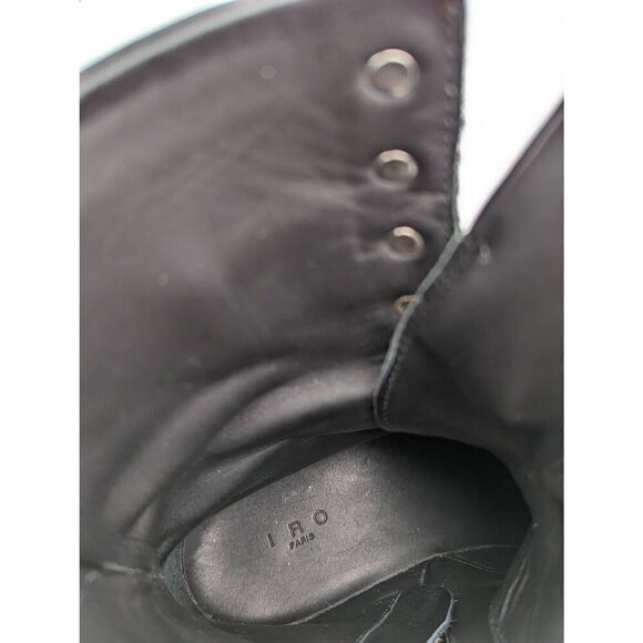IRO Jaudie black leather combat boots size EU 38 - Picture 7 of 8